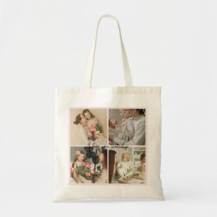 Photo Collage & Message - Personalised Gift    Tote Bag