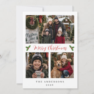 Photo Collage Minimalist Christmas Card