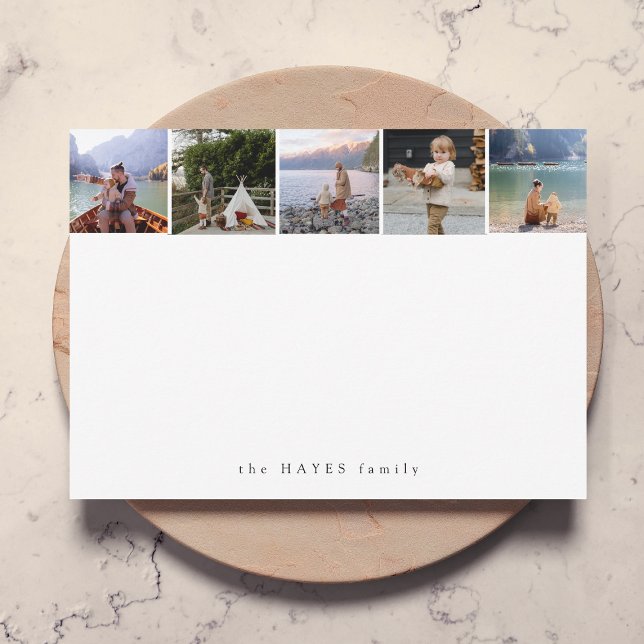 Photo Collage Minimalist Clean Simple White Card (Creator Uploaded)