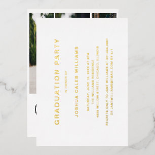 Photo Collage Minimalist Graduation Party Gold