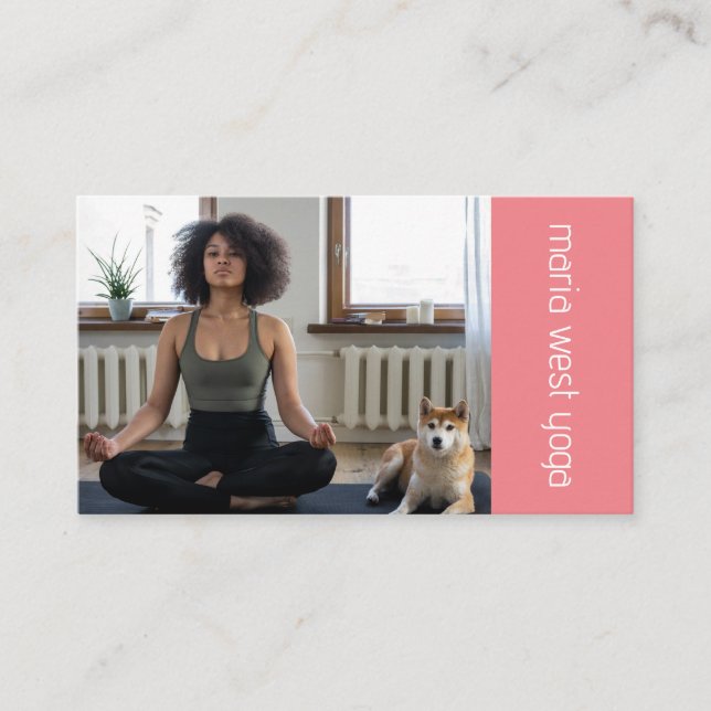 Photo Collage Modern Coach yoga fitness coach Business Card (Front)