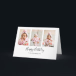 Photo Collage Modern daddy's birthday Card<br><div class="desc">This custom printed modern minimalist design features a photo collage layout for 3 photos and a handwritten style script that reads " Happy Birthday Daddy, to the Best Daddy Ever" or you can customise it with your own special message. Add another photo and your personalised greeting on the inside. Use...</div>