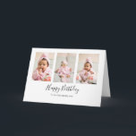 Photo Collage Modern daddy's birthday Card<br><div class="desc">This custom printed modern minimalist design features a photo collage layout for 3 photos and a handwritten style script that reads " Happy Birthday Daddy, to the Best Daddy Ever" or you can customise it with your own special message. Add another photo and your personalised greeting on the inside. Use...</div>