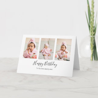 Photo Collage Modern daddy's birthday Card