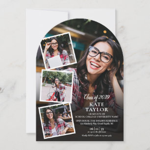 Photo Collage Modern Graduation Party Arch Invitation