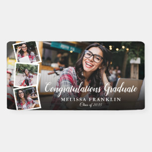 Photo Collage Modern Graduation Party Banner