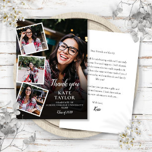 Photo Collage Modern Graduation Thank You Card
