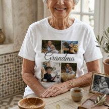 Photo Collage Modern Layout Custom Tee for Family