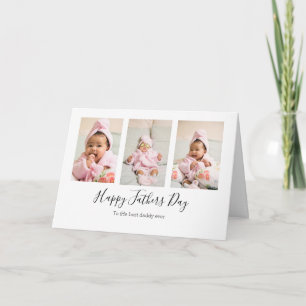 Photo Collage Modern minimalist Fathers Day Card