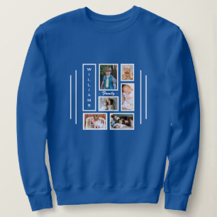 Photo Collage Modern Trendy Blue Personalised Sweatshirt
