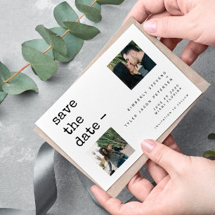 Photo collage modern typography wedding save the date