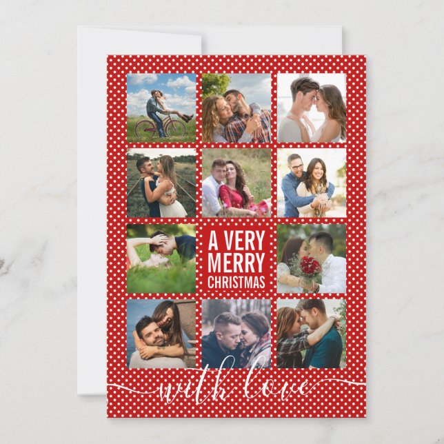 Photo Collage Modern Very Merry Christmas Holiday  (Front)