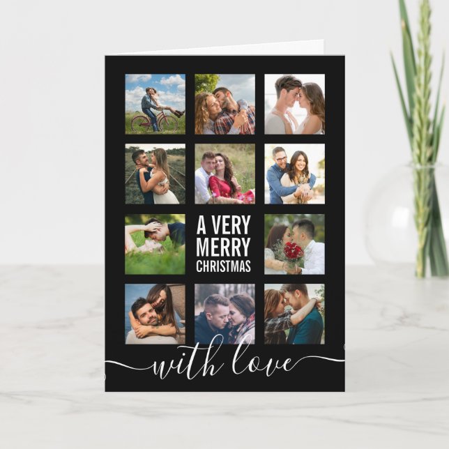 Photo Collage Modern Very Merry Christmas Holiday Card (Front)