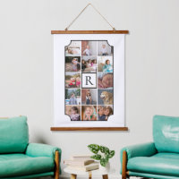 Photo collage monogram curved corners white