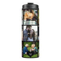 Photo collage monogram personalised modern black