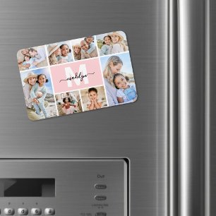 Photo Collage Monogram Picture Magnet