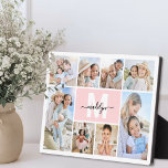Photo Collage Monogram Picture Plaque<br><div class="desc">Personalised Monogram Photo Plaque with Easel Stand. This simple and elegant photo plaque is a beautiful way to showcase your favourite memories. The layout includes space for five photos, creating a clean and balanced design that highlights family moments, travel highlights, or any special snapshots you want to keep close. At...</div>