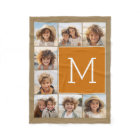 Photo Collage Monogram Rustic Kraft and Orange