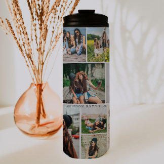 Photo Collage & Monogram Thermal Tumbler