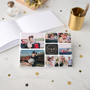 Photo Collage & Monogram   Wedding Guestbook