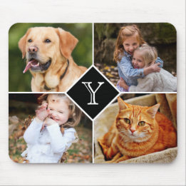 Photo Collage Monogrammed Mouse Mat