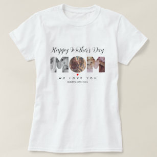 Photo Collage Mother's Day Mum Gifts Personalised T-Shirt
