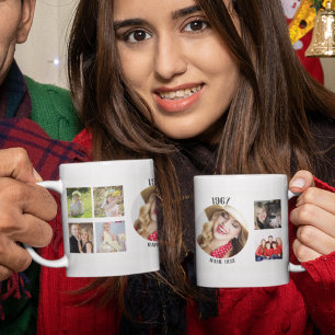 Photo Collage Mug Year Born Birthday Mum Dad More