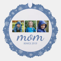 Photo Collage Mum Christmas Ornament Card