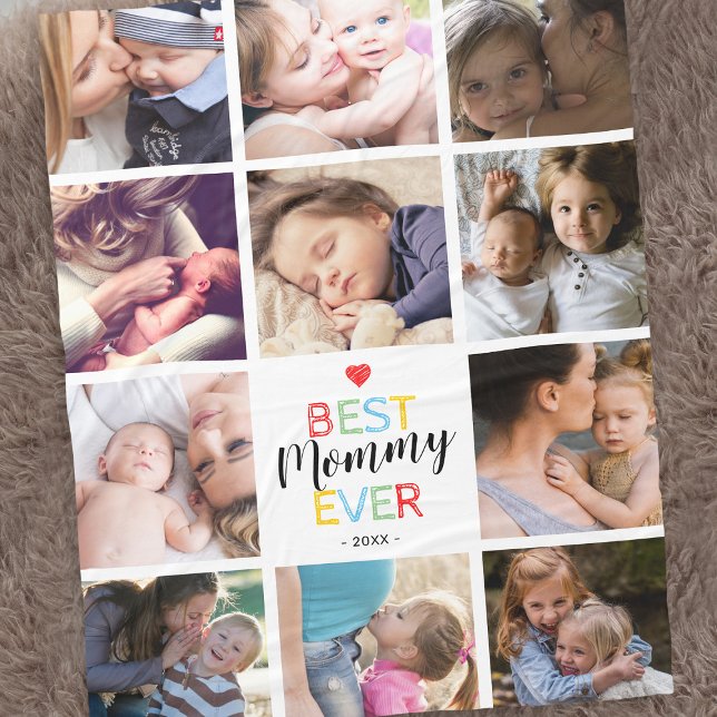 Photo Collage Mum Fleece Blanket (Creator Uploaded)