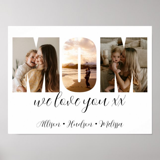 Photo Collage Mum Mothers day Gift With Kids Names Poster (Front)