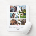 Photo Collage Name Initial Couple Gift for Him Mouse Mat<br><div class="desc">Photo Collage Name Initial Couple Gift for Him</div>