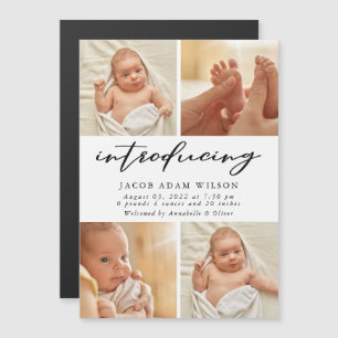 Photo Collage New Baby Birth Announcement
