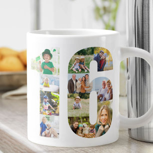 Photo Collage Number 16 - 16th Birthday Large Coffee Mug