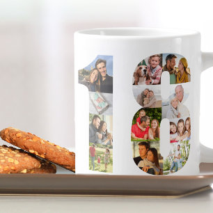 Photo Collage Number 18 - 18th Birthday Large Coffee Mug