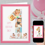 Photo Collage Number 1 Girl's First Birthday Card<br><div class="desc">Unique and personalised 1st birthday photo card for a little girl. The photo template is set up for you to add your favourite pictures to this number 1 photo collage plus an extra special photo inside. You can also add her name to the front and customise the birthday greeting inside....</div>