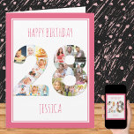 Photo Collage Number 28 Pink 28th Birthday Card<br><div class="desc">Unique and personalised 28th birthday photo card. The photo template is set up for you to add your favourite pictures to this number 28 photo collage plus an extra special photo inside. You can also add a name or relation (eg daughter, sister) to the front and customise the birthday greeting...</div>