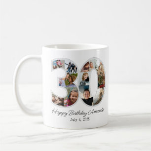 Photo Collage Number 30 - 30th Birthday Coffee Mug