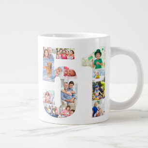Photo Collage Number 51 - 51st Birthday Large Coffee Mug