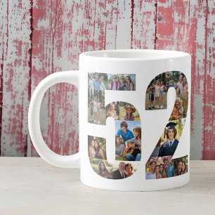 Photo Collage Number 52 - 52nd Birthday Large Coffee Mug