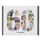 Photo Collage Number 60 Custom 60th Birthday Faux Canvas Print (Front)