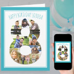 Photo Collage Number 8 Blue 8th Birthday Card<br><div class="desc">Unique and personalised 8th birthday photo card. The photo template is set up for you to add your favourite pictures to this number 8 photo collage plus an extra special photo inside. You can also add a name or relation (eg son, brother) to the front and customise the birthday greeting...</div>