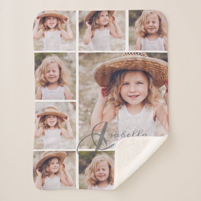 Photo Collage of Memories Sherpa Blanket (Front)