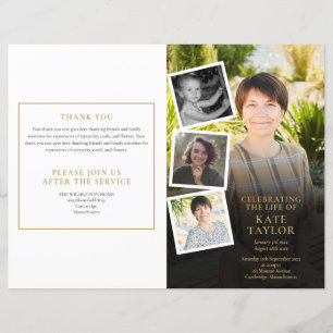 Photo Collage Order Of Service Funeral Program