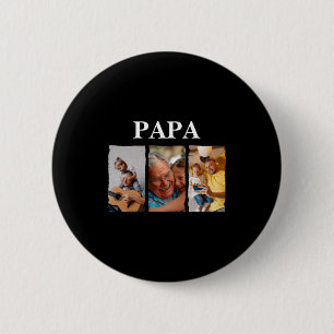 Photo Collage Papa D Gift  6 Cm Round Badge