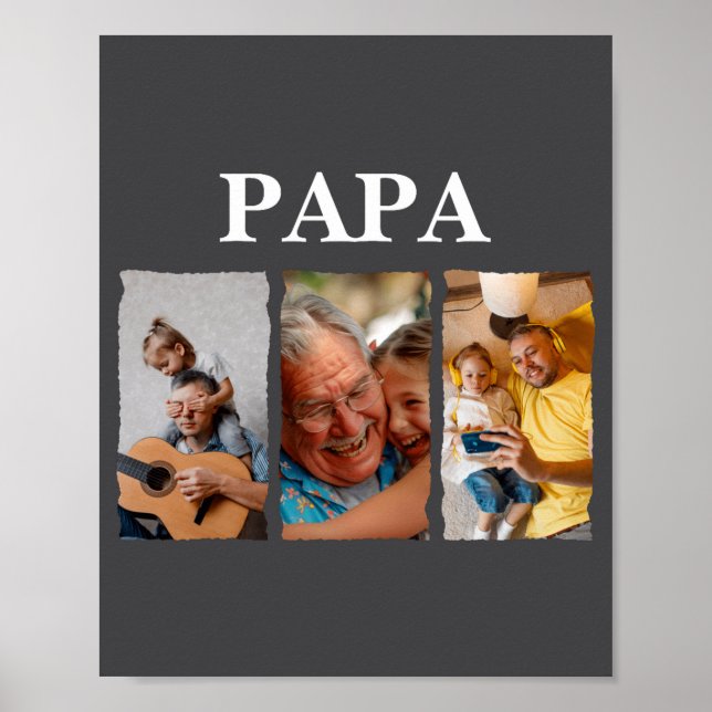 Photo Collage Papa D Gift  Poster (Front)