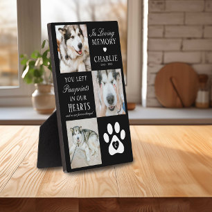 Photo Collage 'Pawprints in Our Hearts' Pet Loss Plaque