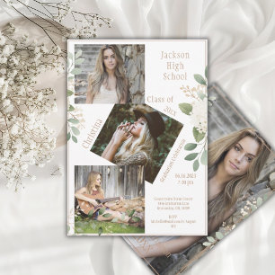 Photo Collage Personalised 4 Photo Graduation Announcement