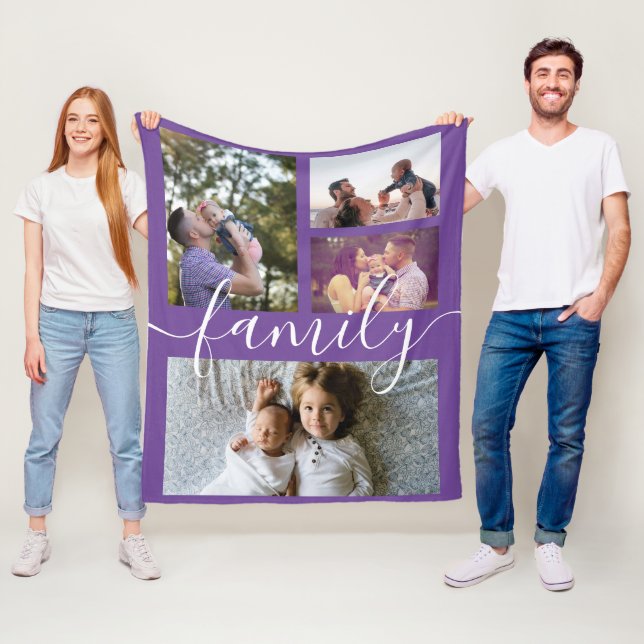 Photo Collage Personalised DIY Custom Family Fleece Blanket (In Situ)