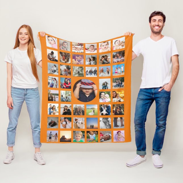 Photo Collage Personalised DIY Custom Fleece Blanket (In Situ)