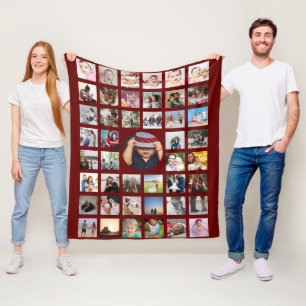Photo Collage Personalised DIY Custom Fleece Blanket